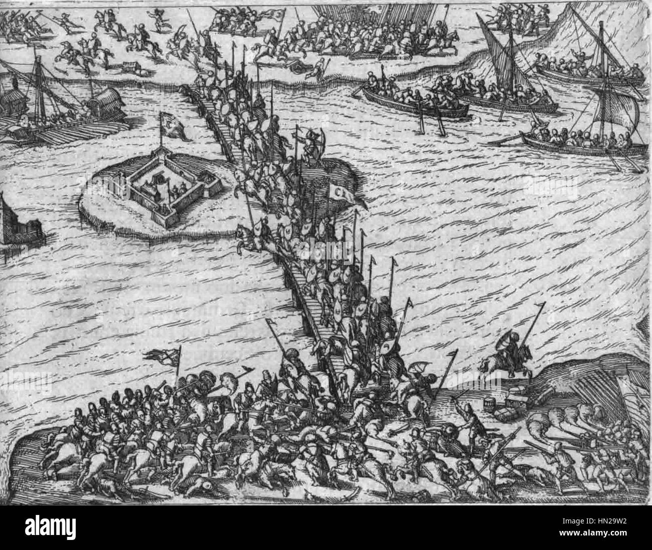 Mihai Viteazul fighting the Turks, Giurgiu, October 1595 Stock Photo