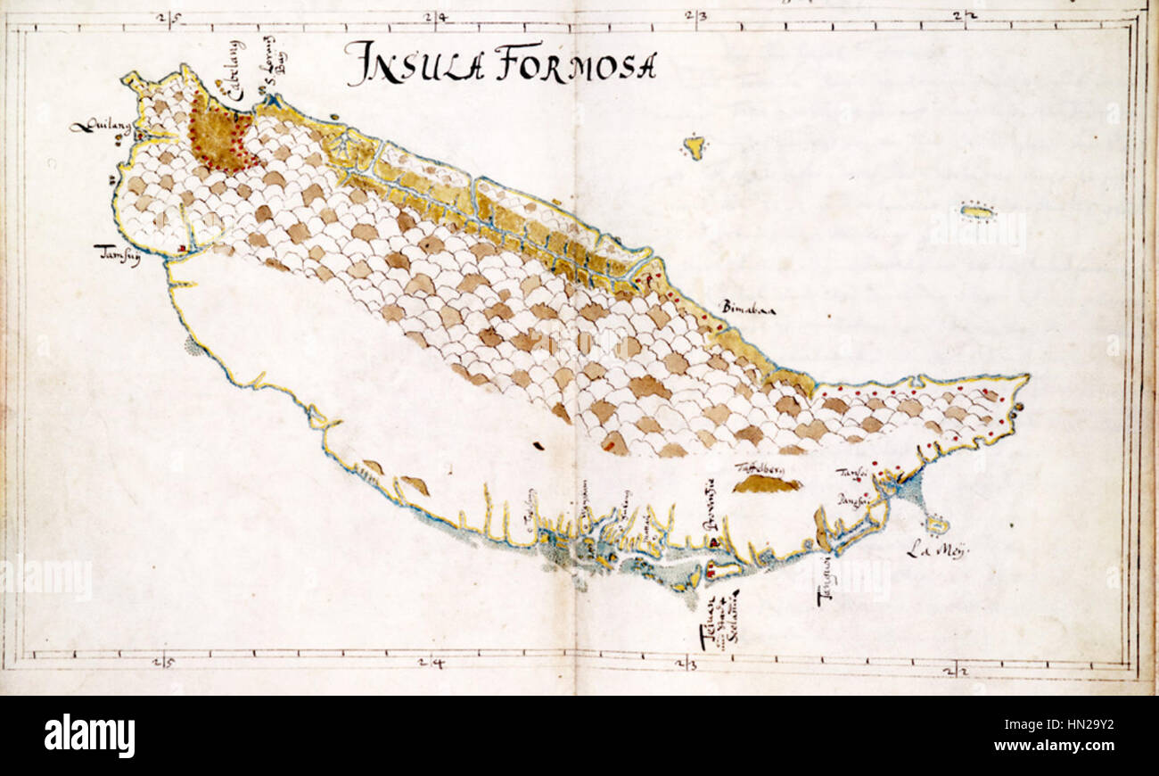 Map of Formosa, c. 1652 Stock Photo Alamy