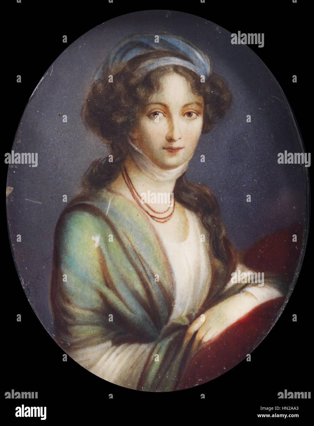 Miniature of Elizabeth Alexeevna (Vigee-Le Brun type) by anonymous (19 c., priv.coll.) Stock Photo