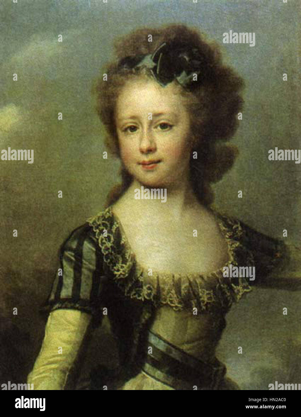 Maria Pavlovna of Russia by D.Levitzky (1790s, Pavlovsk) Stock Photo
