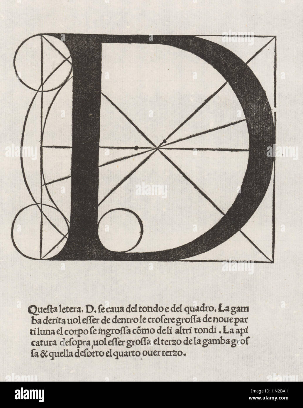 Luca Pacioli, De divina proportione, Letter D Stock Photo