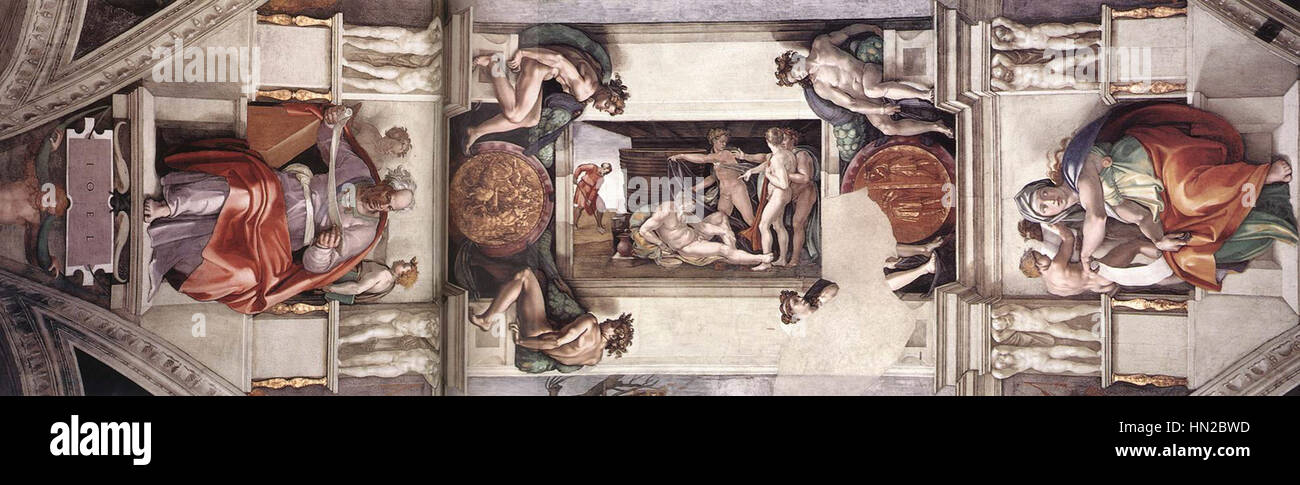 Michelangelo Sistine Chapel Ceiling Bay 9 Stock Photo