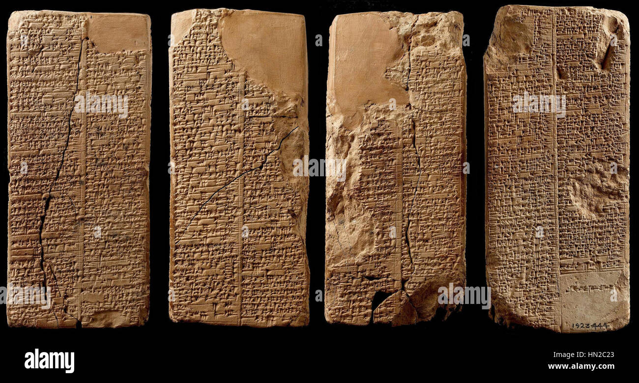 *Lista Reale Sumerica* is an ancient Sumerian king list that chronicles the reigns of rulers in Sumer, dating back to early Mesopotamian history. It provides valuable insight into the early dynasties and political organization of Sumer, though some of the names and durations are disputed, reflecting a mythological and historical blend. Stock Photo
