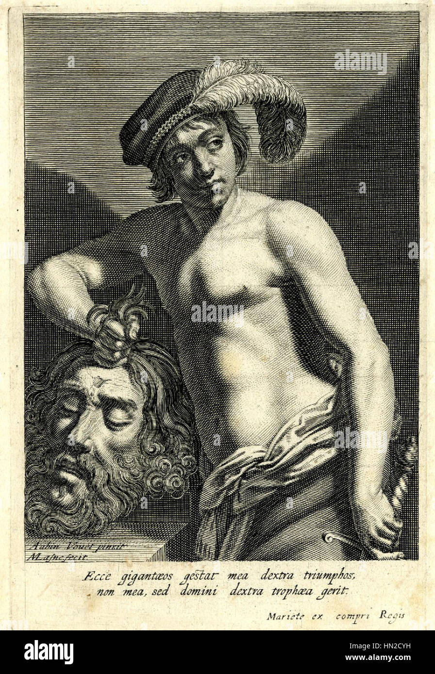 Michel Lasne after Aubin Vouet - David with the Head of Goliath AN00516634 001 l Stock Photo