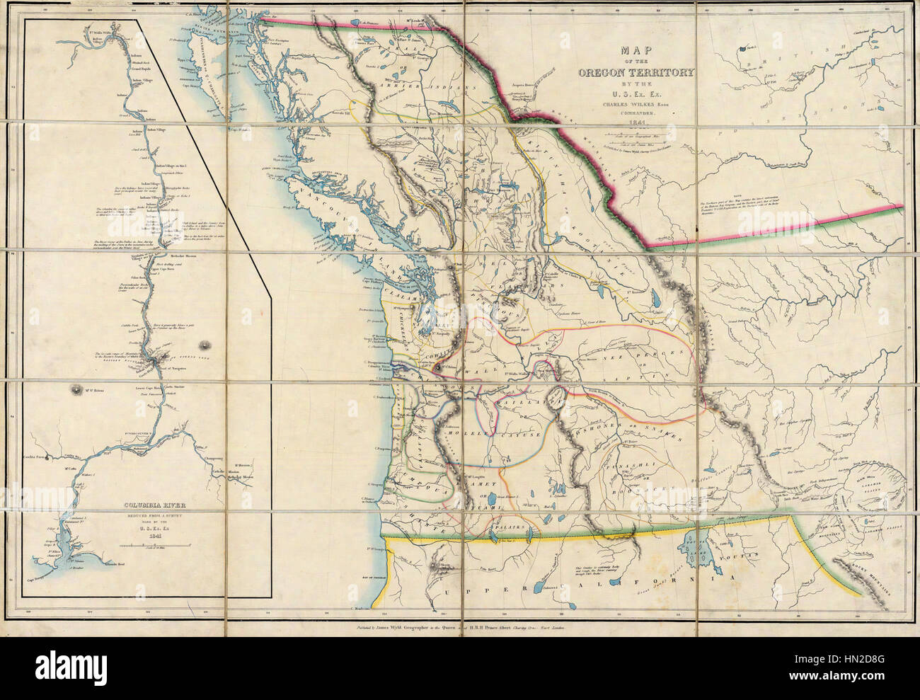Map of the Oregon Territory by the U. S. Ex. Ex Stock Photo Alamy
