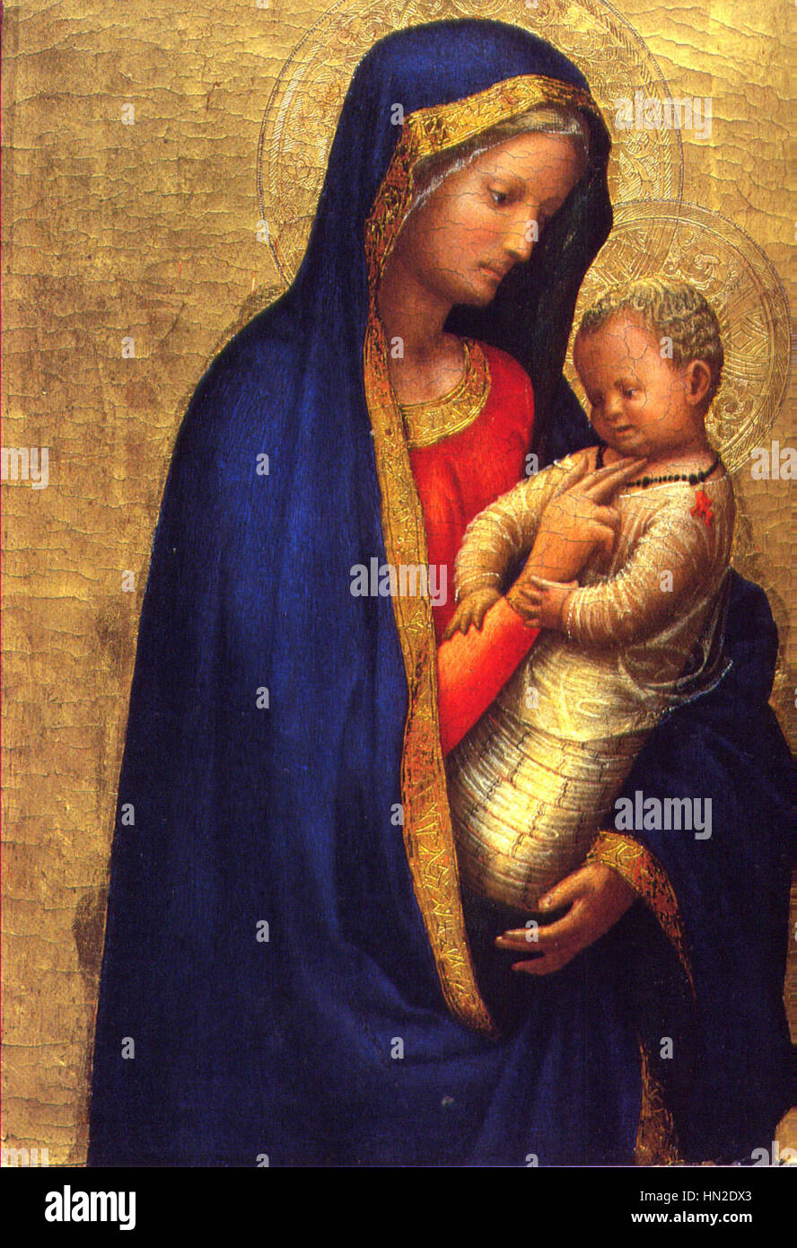 Masaccio. Madonna and Child. ca. 1426. Florence, Uffizi. Stock Photo