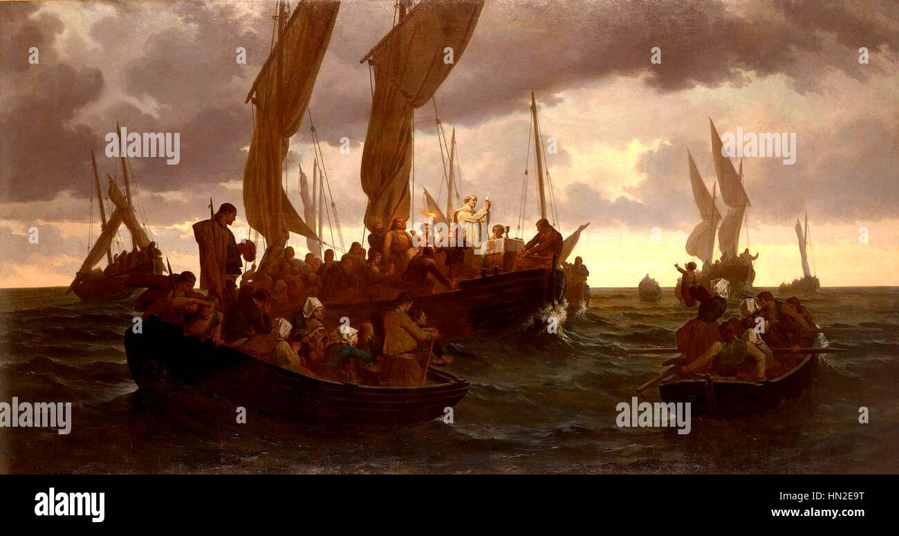 This artwork, 'Messe en Mer', likely refers to a depiction of a ...