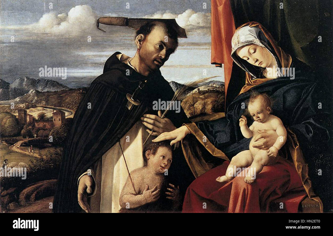 Lorenzo Lotto - Madonna and Child with St Peter Martyr - WGA13648 Stock Photo