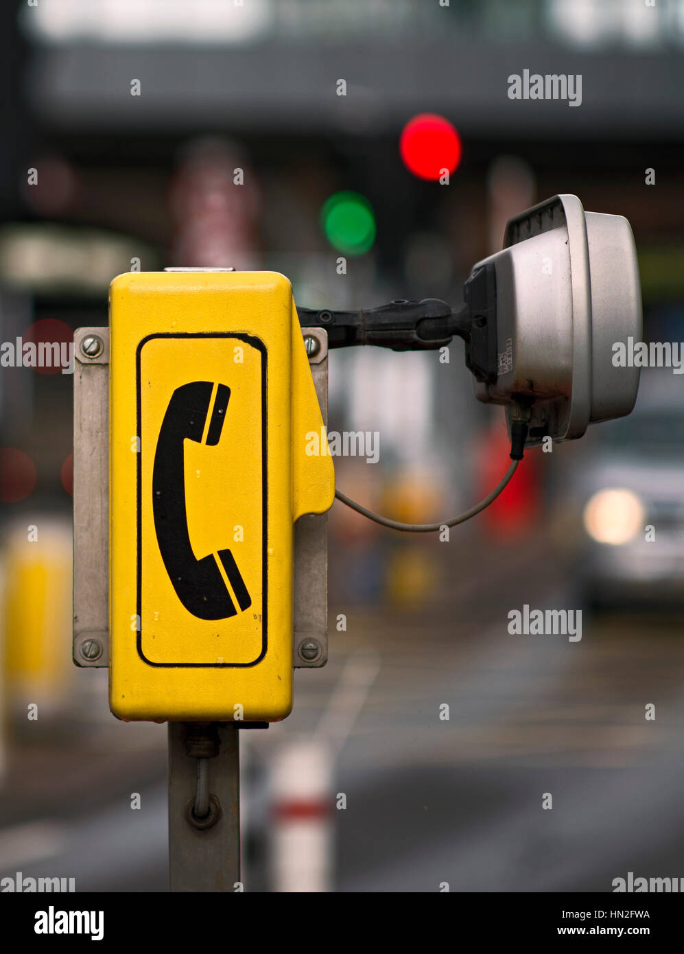 An emergency breakdown phone, Rotherhithe tunnel, London, UK Stock