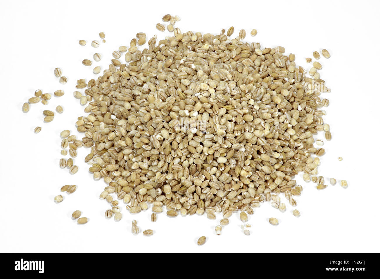 barley grains isolated on white background Stock Photo