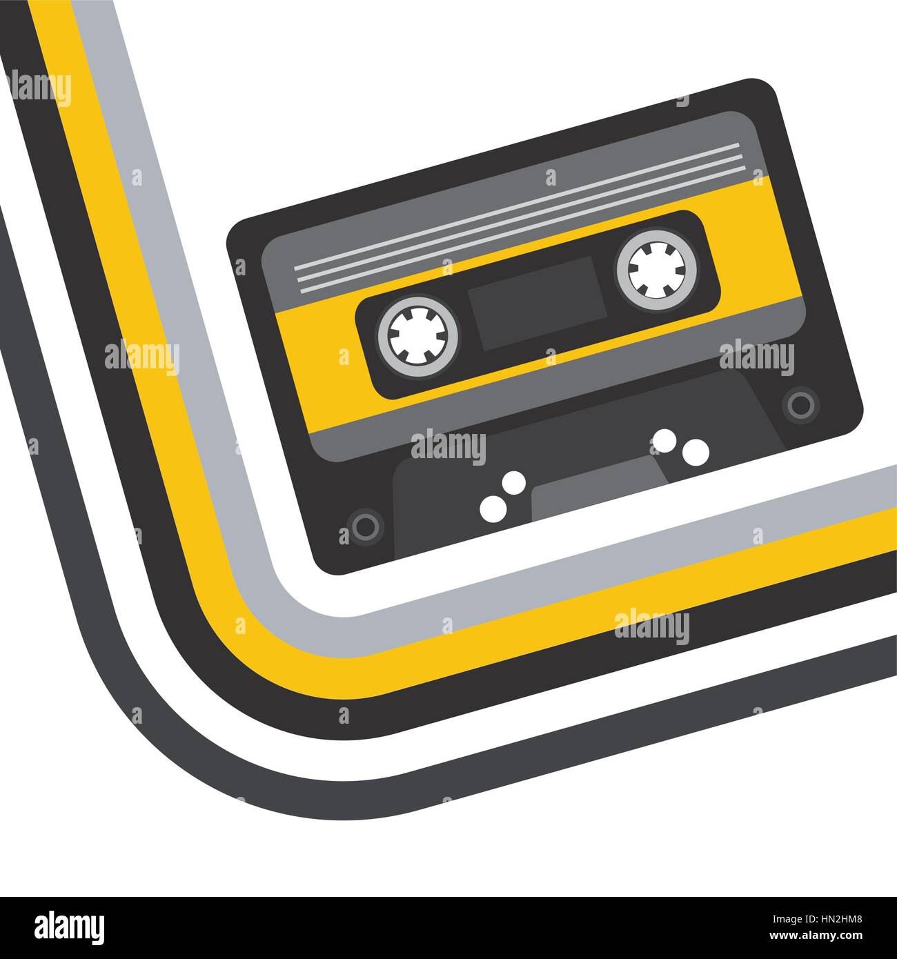 music casette icon over white background. colorful design. vector ...