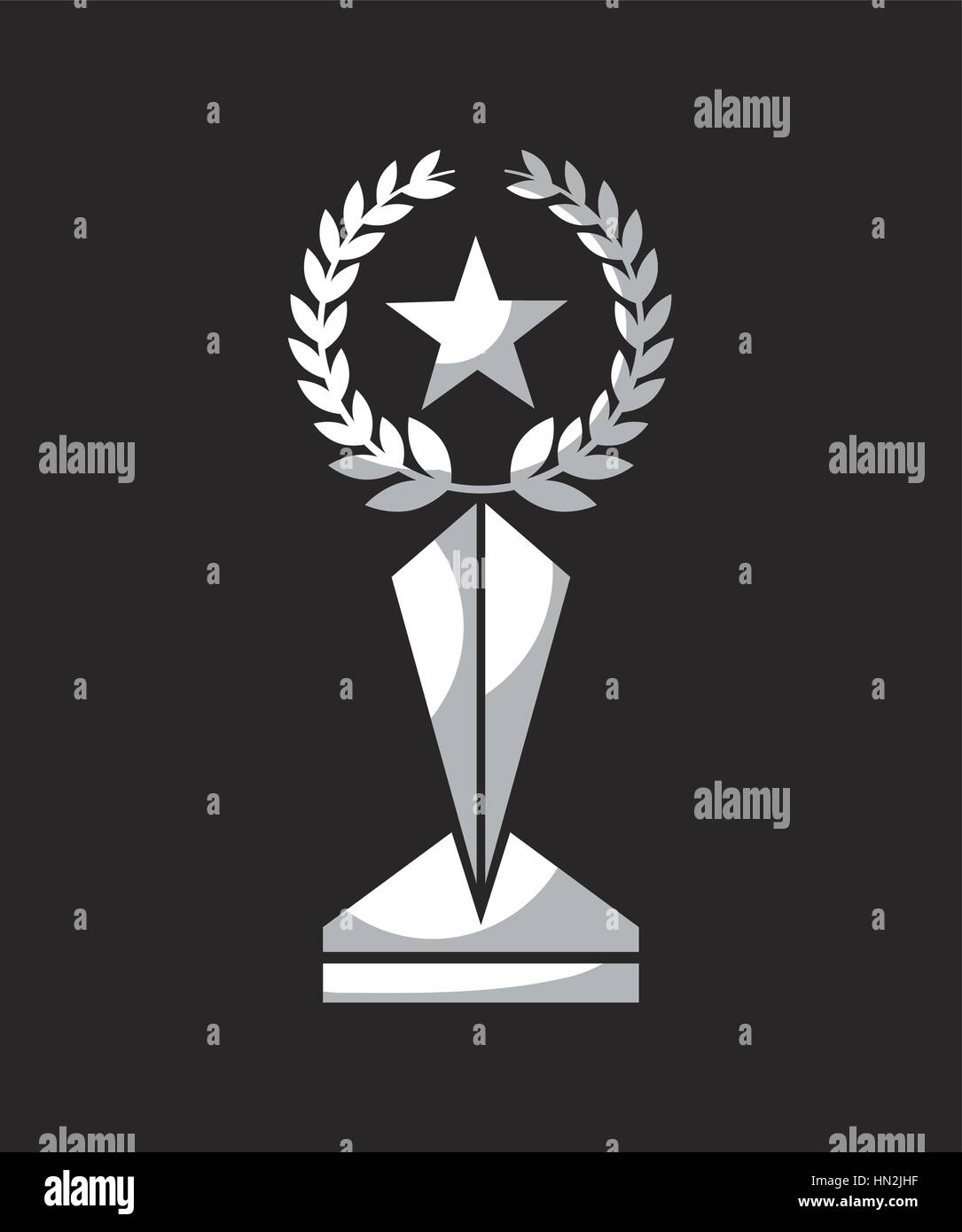 trophy in star shape icon over black background.  vector illustration Stock Vector