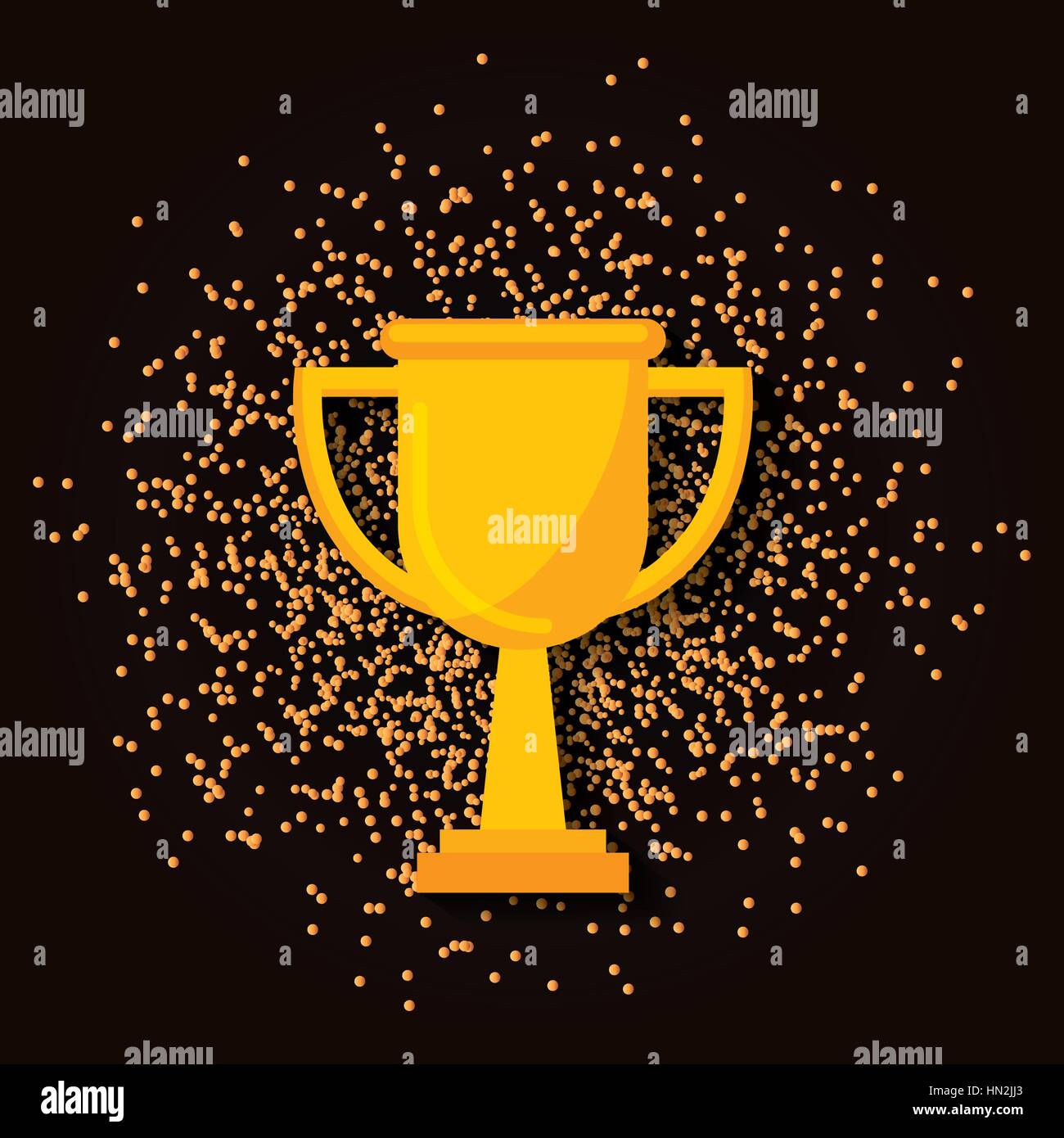 gold trophy icon over black background. colorful design. vector illustration Stock Vector