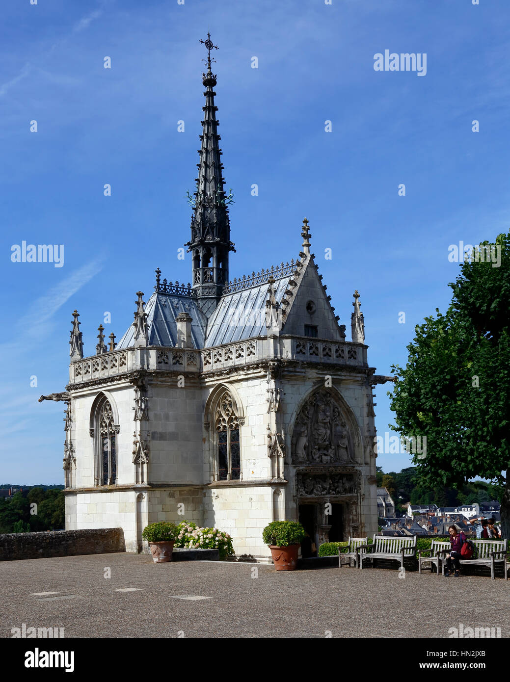 Saint hubert chapel, resting place of Leonardo da Vinci,amboise, France - shot August 2015 Stock Photo