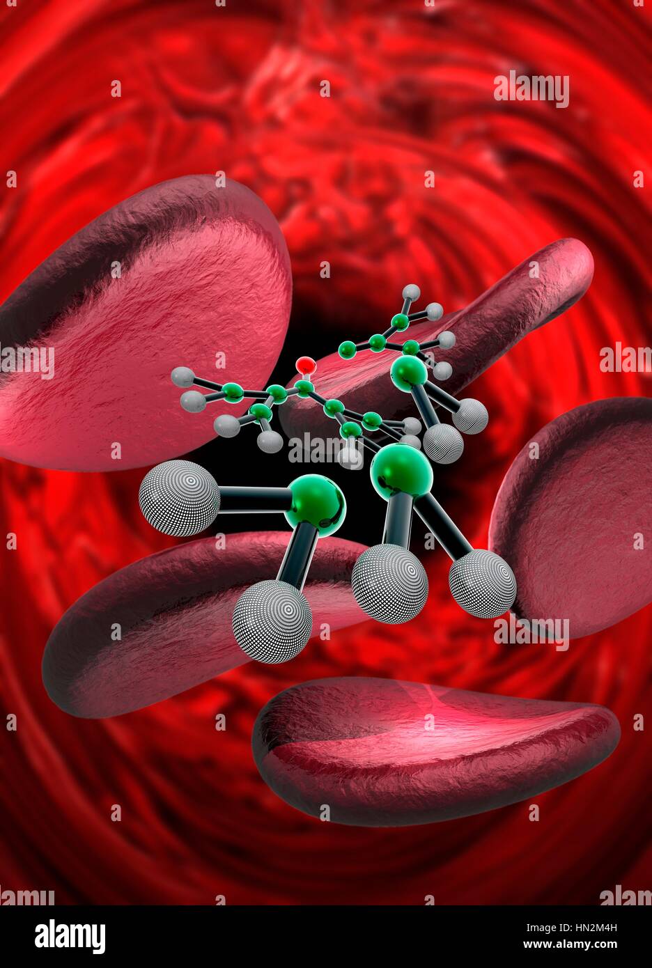 Dendrimers in human bloodstream, illustration. Stock Photo