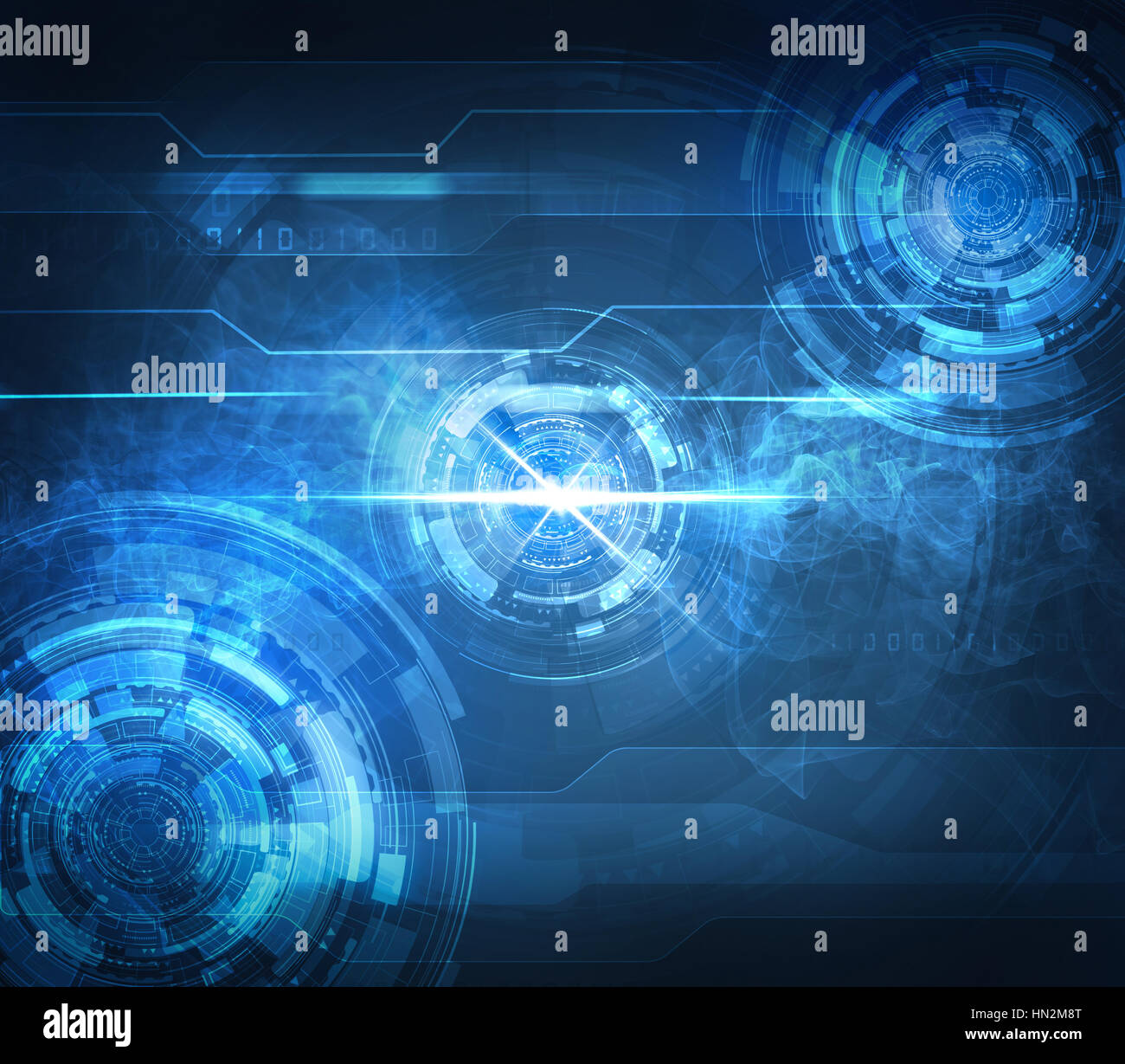 abstract blue technological background Stock Photo