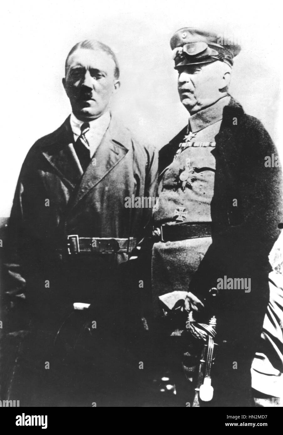 Hitler and Luddendorff August 1924 Germany Stock Photo