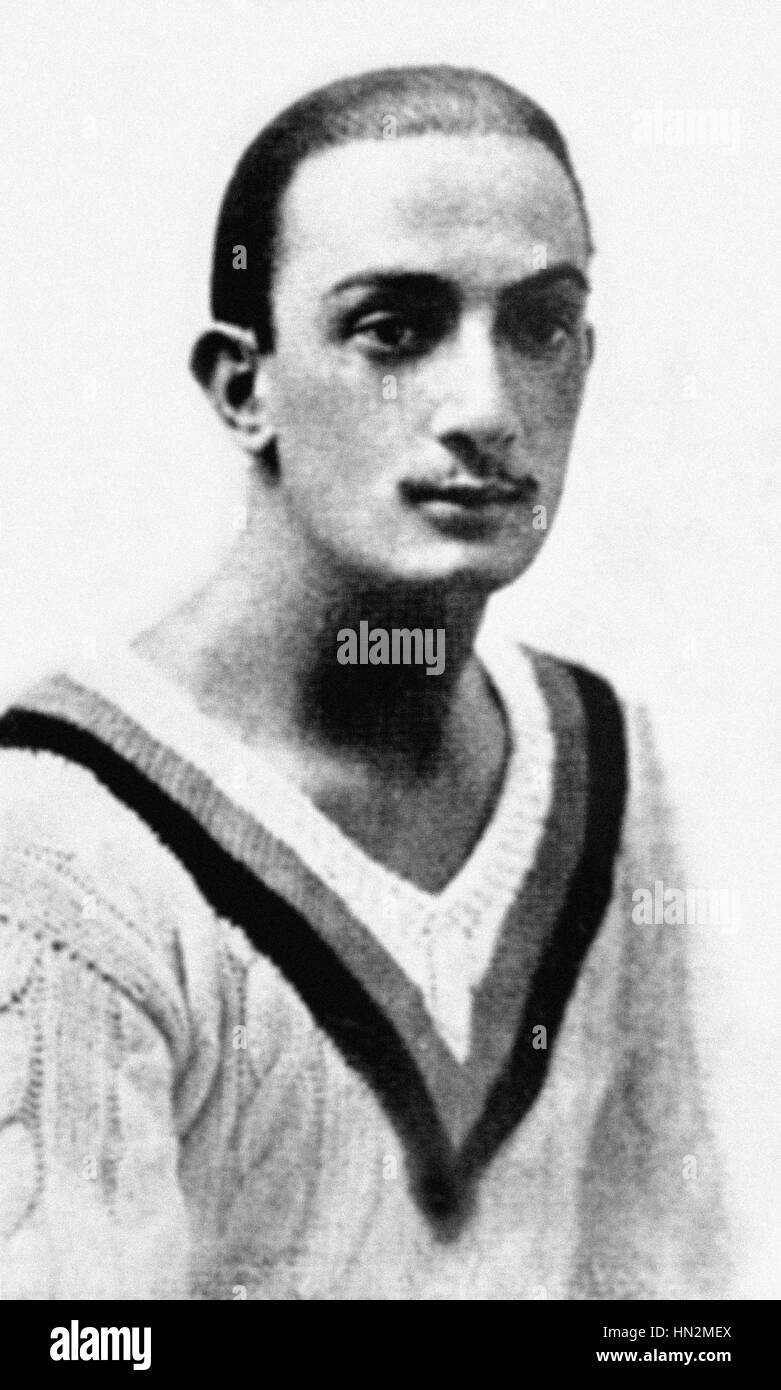 Portrait of Salvador Dali 1929 France Stock Photo