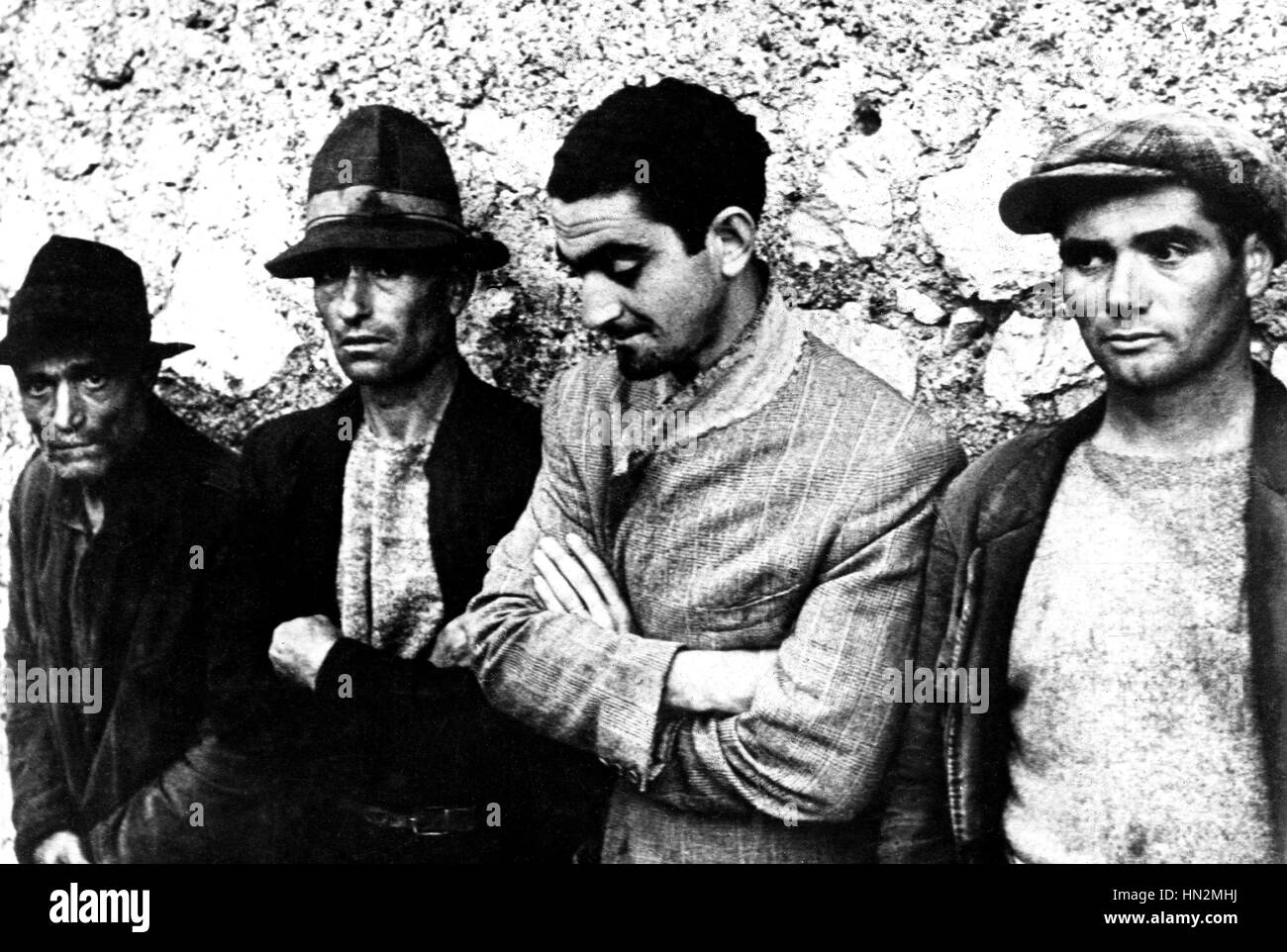 Italian resistant fighters arrested in the Abruzzen January 1944 Italy, Second World War war Stock Photo