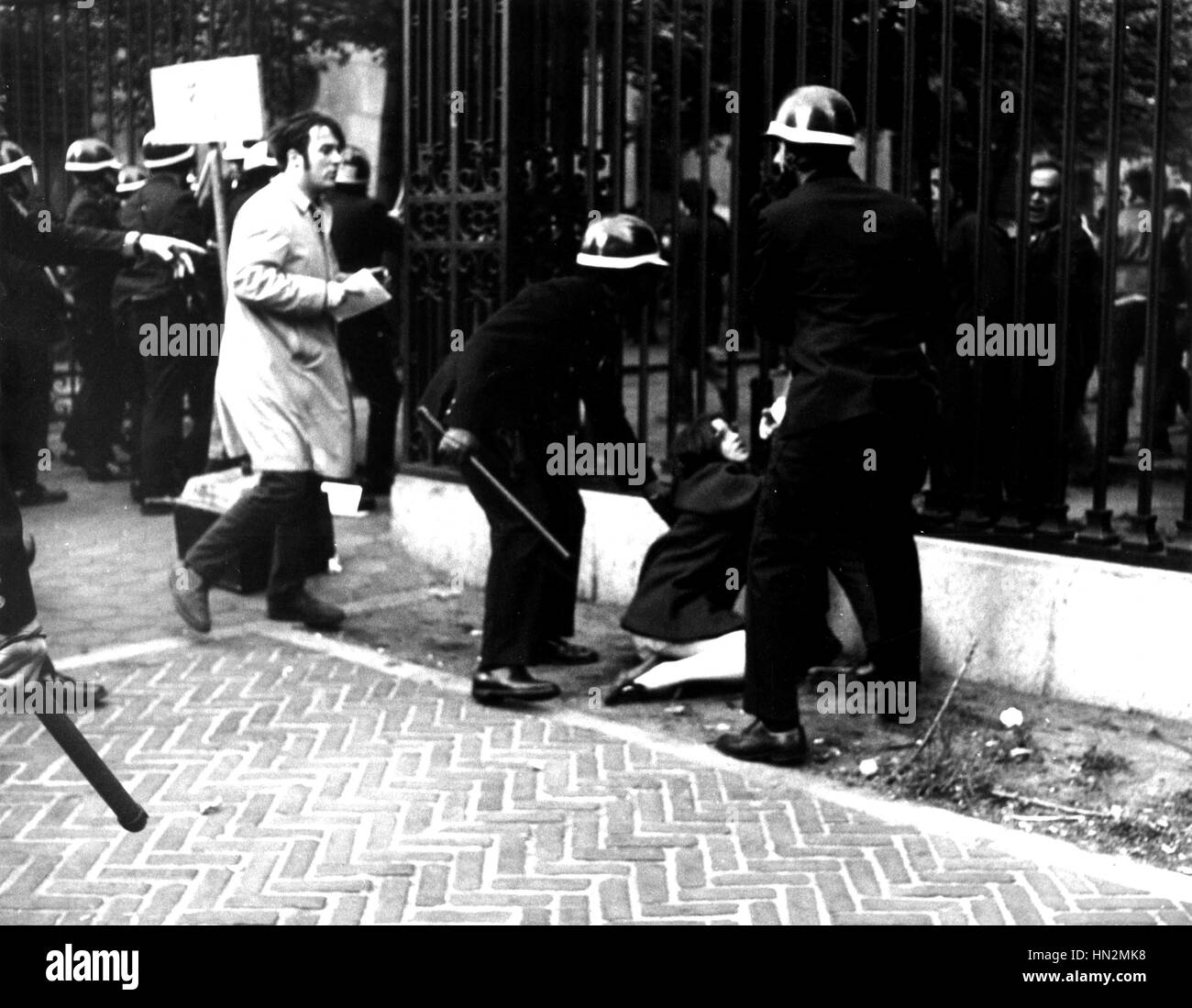 New York. Colombia University. Protest against the US invasion of Cambodia. Arrest of a protester May 9 1970 United States Stock Photo