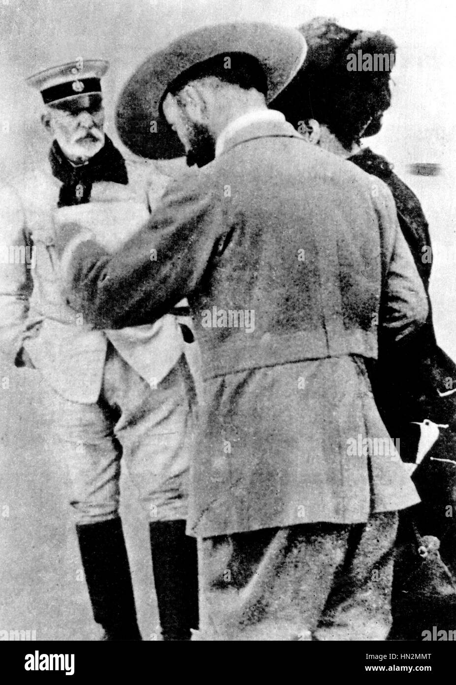 Francisco I. Madero and his wife visit General Juan Y. Navarro. Madero saved Navarro's life by bringing him to El Paso, where he remained prisoner on parole Beginning of 20th century Mexico Stock Photo