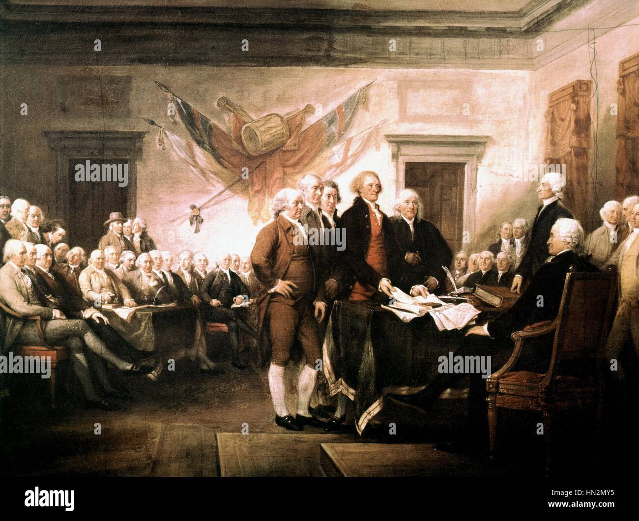 John Trumbull Declaration of Independence of the United States of America, July 4, 1776 18th century United States University art gallery Stock Photo