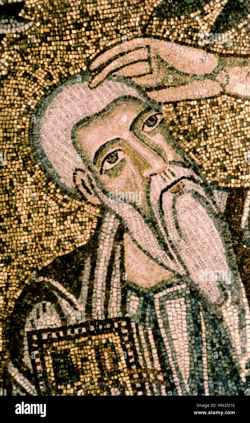 Salonika An apostle Mosaic of Hagia Sophia 9th century Byzantine art Stock Photo