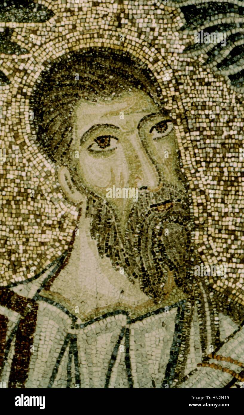 Salonika An apostle Mosaic of Hagia Sophia 9th century Byzantine art Stock Photo