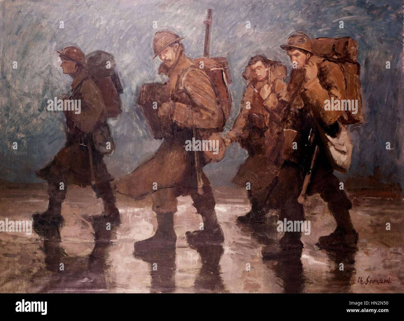 Charles Senard French school The Relief (British or Belgian soldiers) 1914-1918 Brussels, Royal Museum of the Armed Forces and of Military History Stock Photo