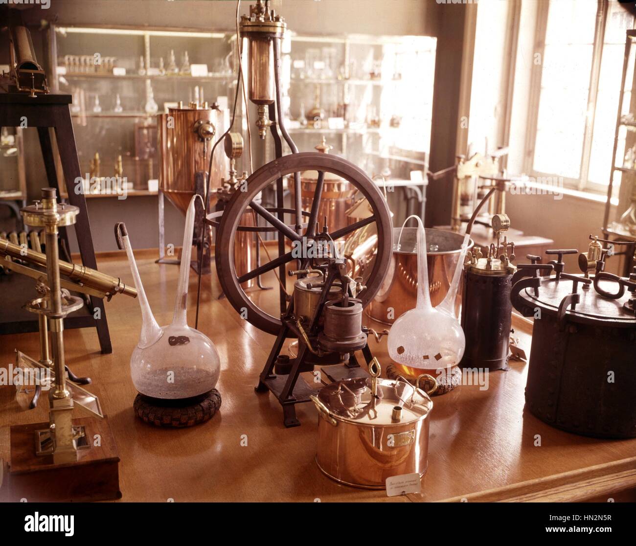 Laboratory instruments used by Louis Pasteur France 1864 Musee Pasteur Stock Photo