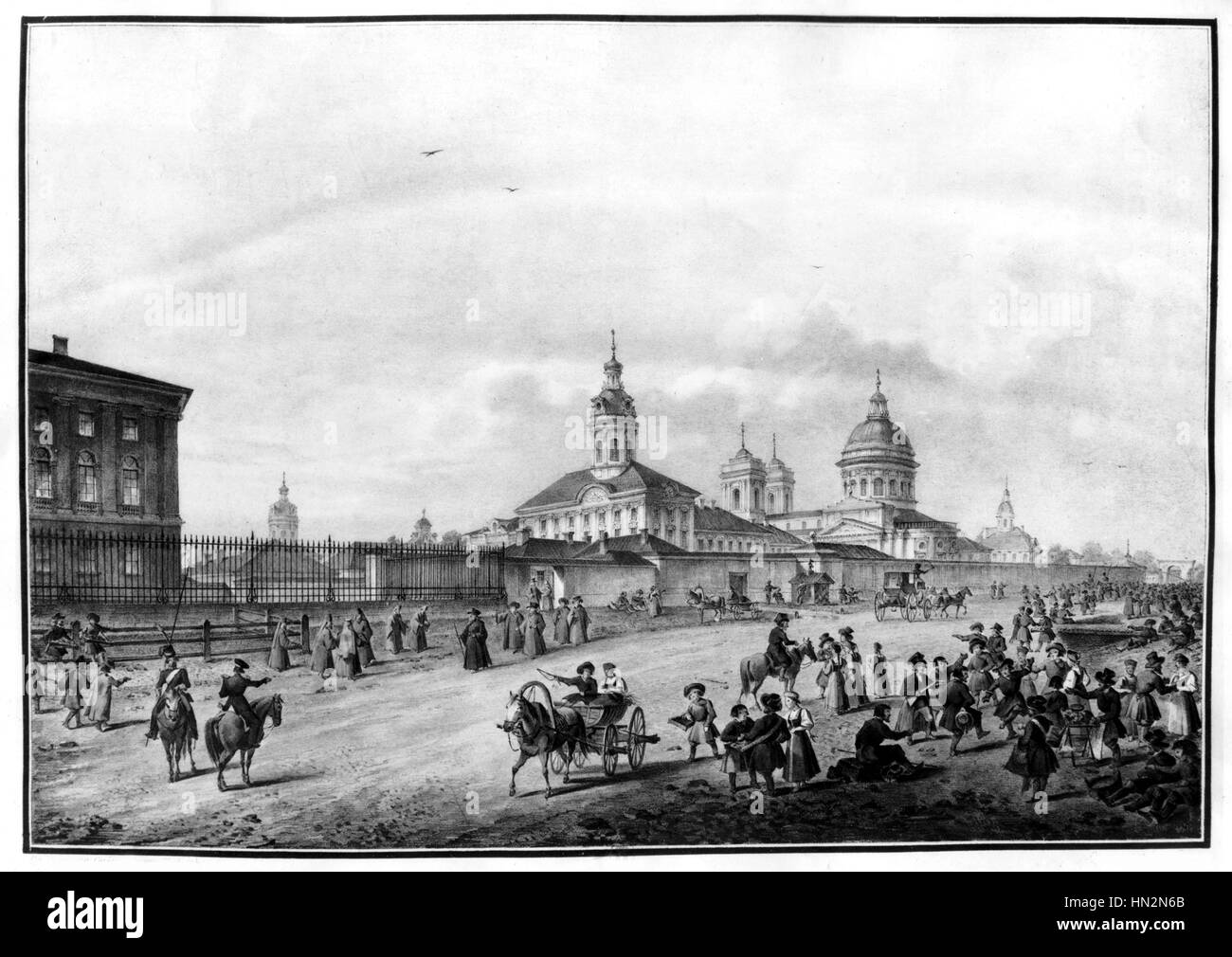 St. Petersburg, Convent of Saint Alexander Nevsky Russia Early 19th century Stock Photo