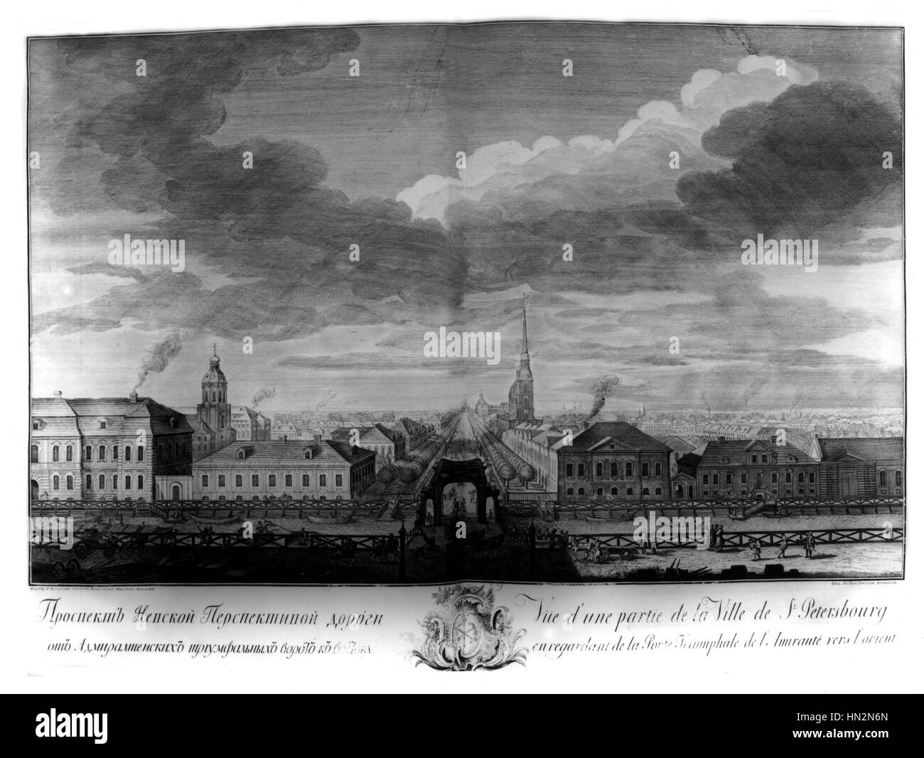 St. Petersburg, View of some part of the city Russia 18th century Stock Photo