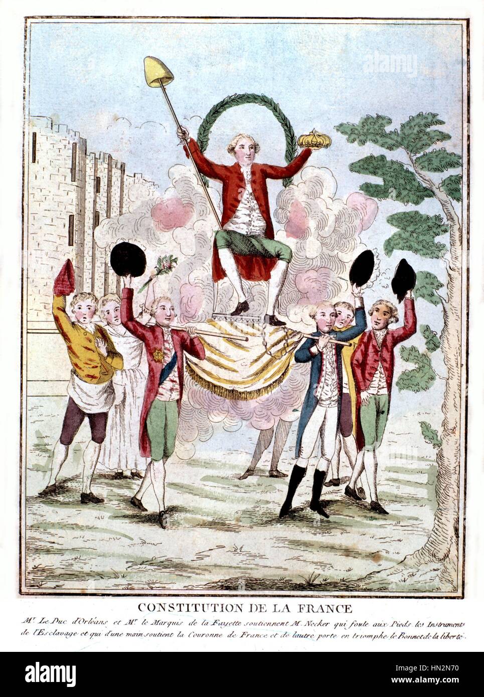 French constitution: The Duke of Orleans, Lafayette and Necker 18th century France, The 1789 Revolution Paris, Musee Carnavalet Stock Photo