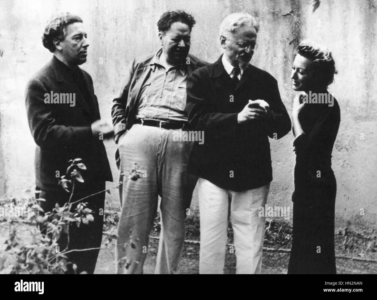 Breton with Trotski, Diego Rivera and Jacqueline Lamba in Mexico City 1938 Mexico Jacqueline Lamba Collection Stock Photo