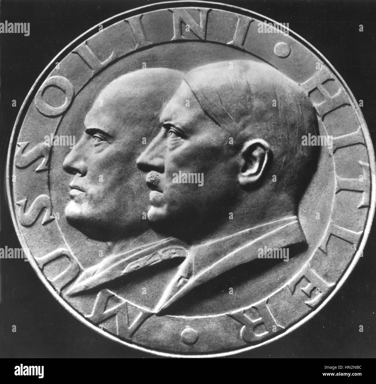 Italian medal, Hitler and Mussolini 1941 Italy - Second World War Stock Photo