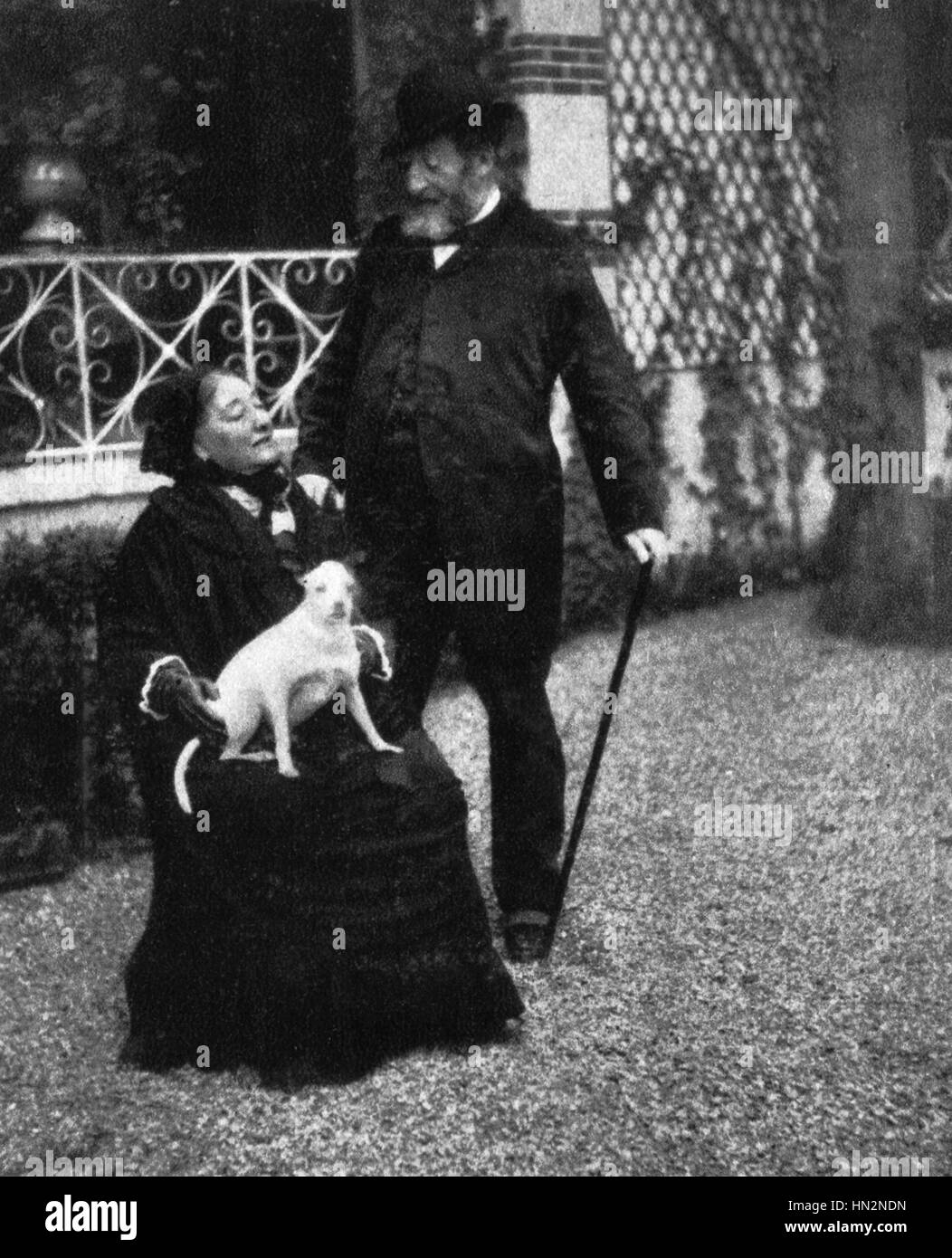 Emile Augier (1820-1889) and his wife 1885 France Stock Photo