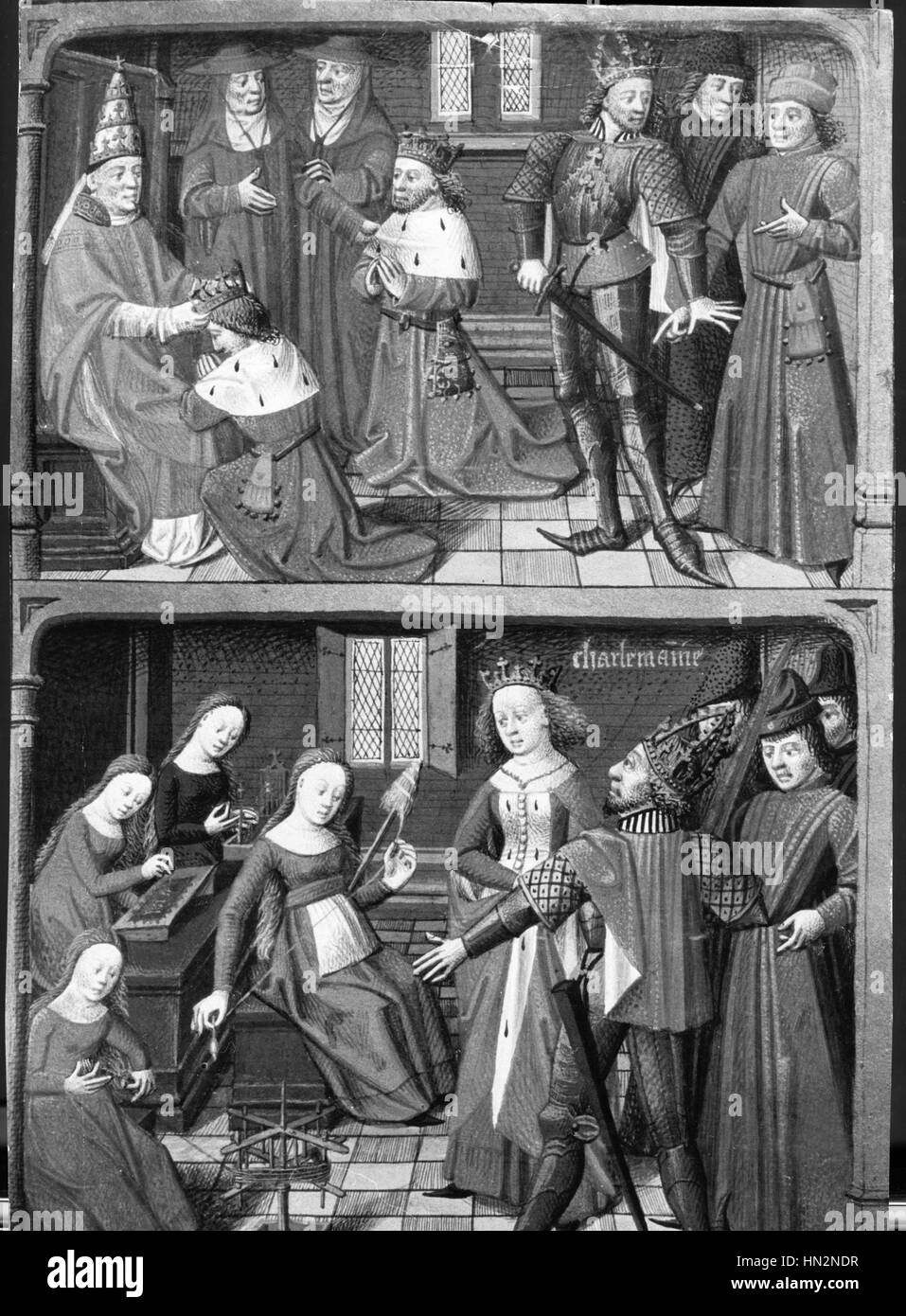 Chantilly Bible, Vincent of Beauvais  'The historial mirror'. 1463 France Stock Photo
