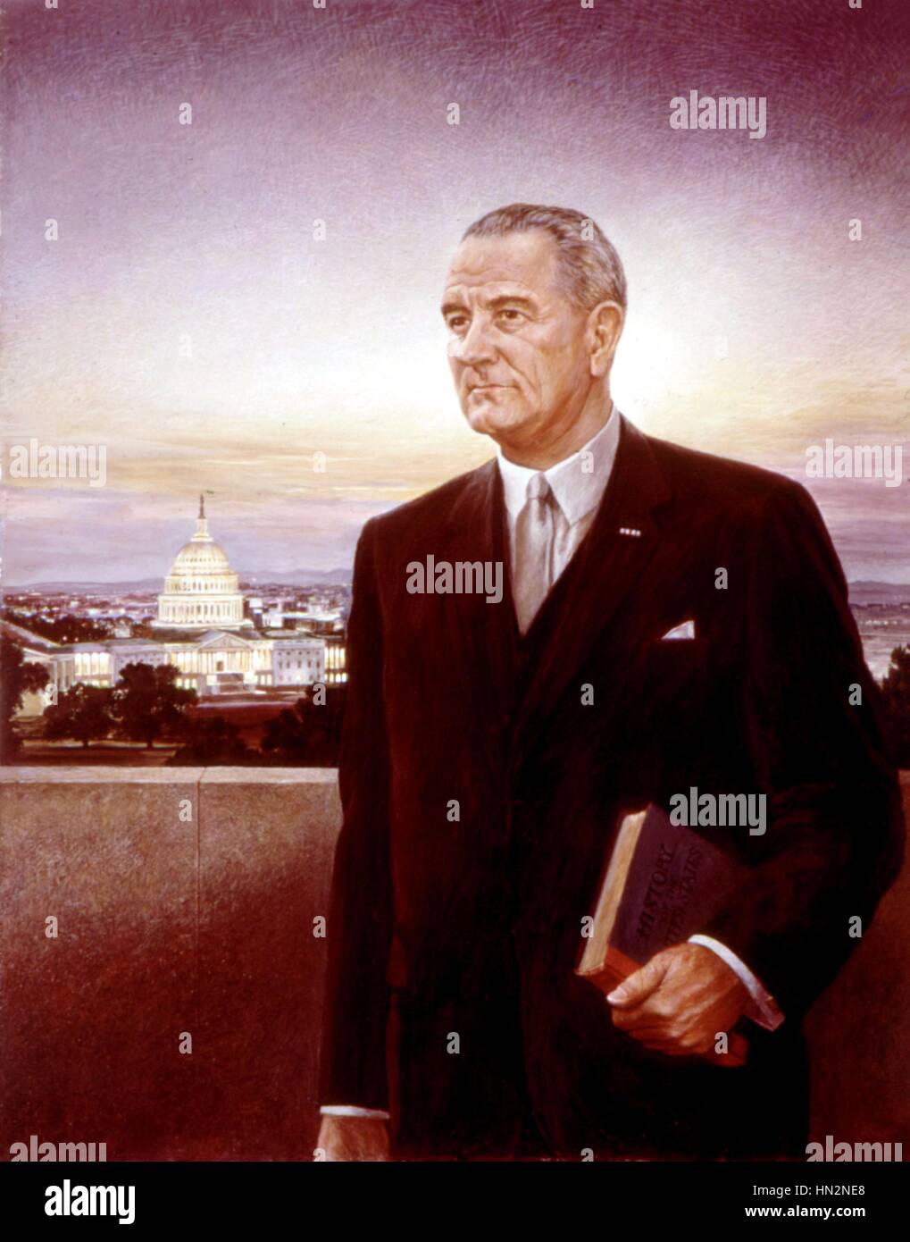 Peter Hurd American school Portrait of Lyndon B. Johnson 1967 Washington, National Portrait Gallery Stock Photo