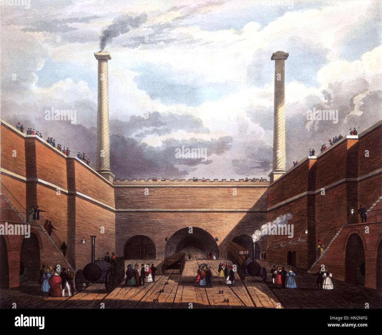 T.T. Bury Liverpool, entrance of the railway tunnel 19th century England London, Science museum Stock Photo