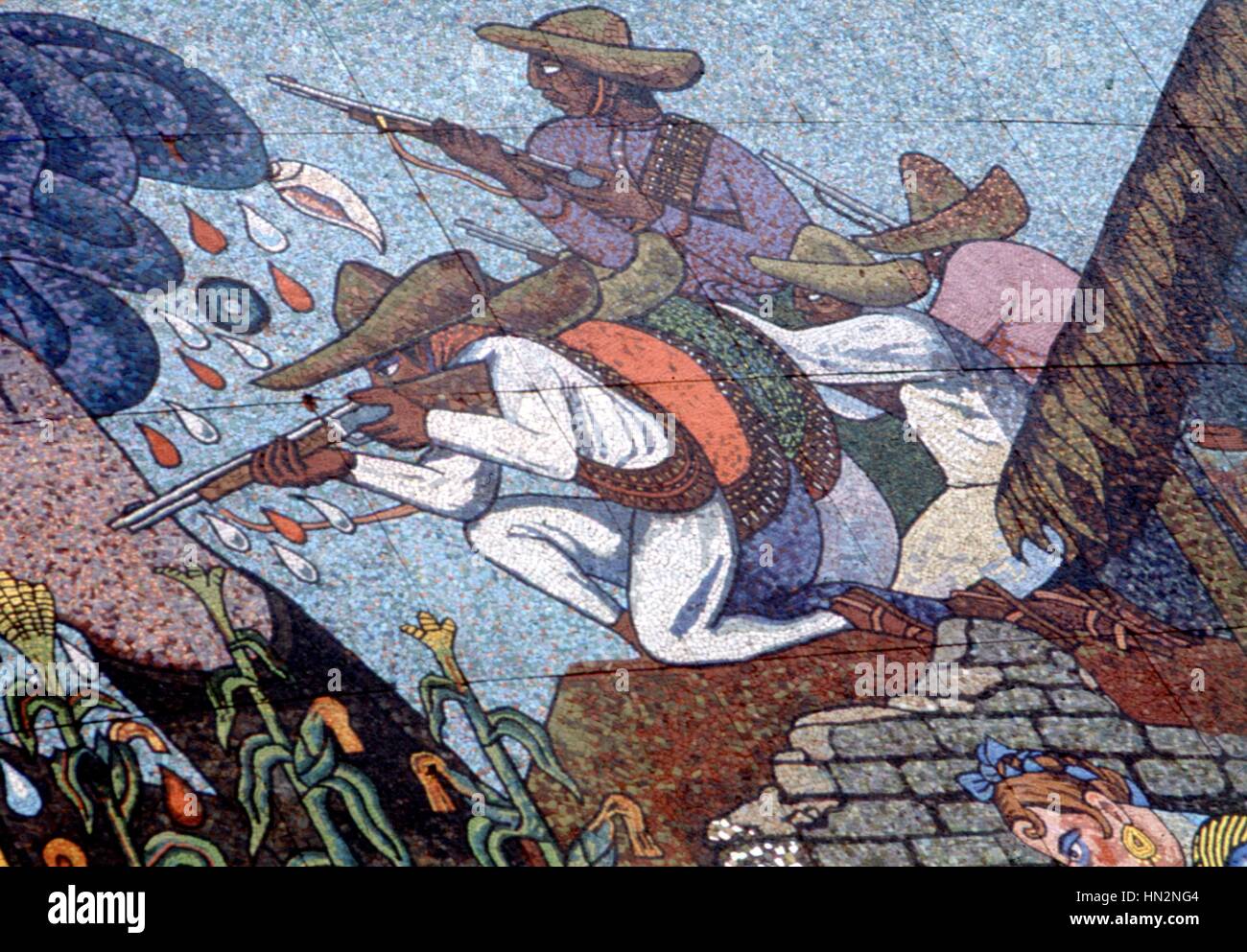 Mosaique de Diego Rivera Frescos of the 'Teatro insurgentes' (Mexico city). Mexican revolution  20th century Mexico Picture: Alexis Grivas Stock Photo