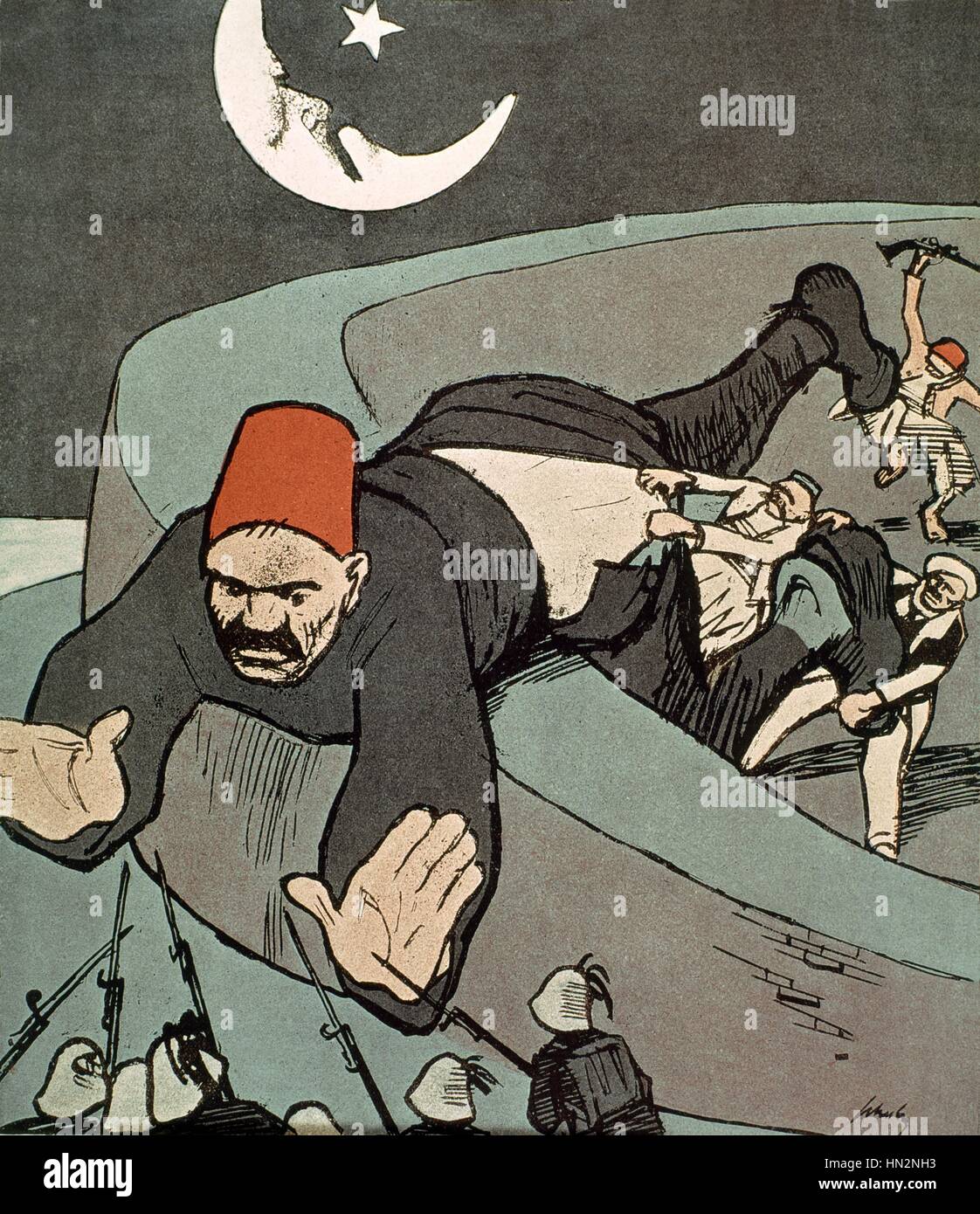 Illustration: 'Dans les Balkans', 'Simplicissimus' Balkan war, 1912 Private collection Stock Photo