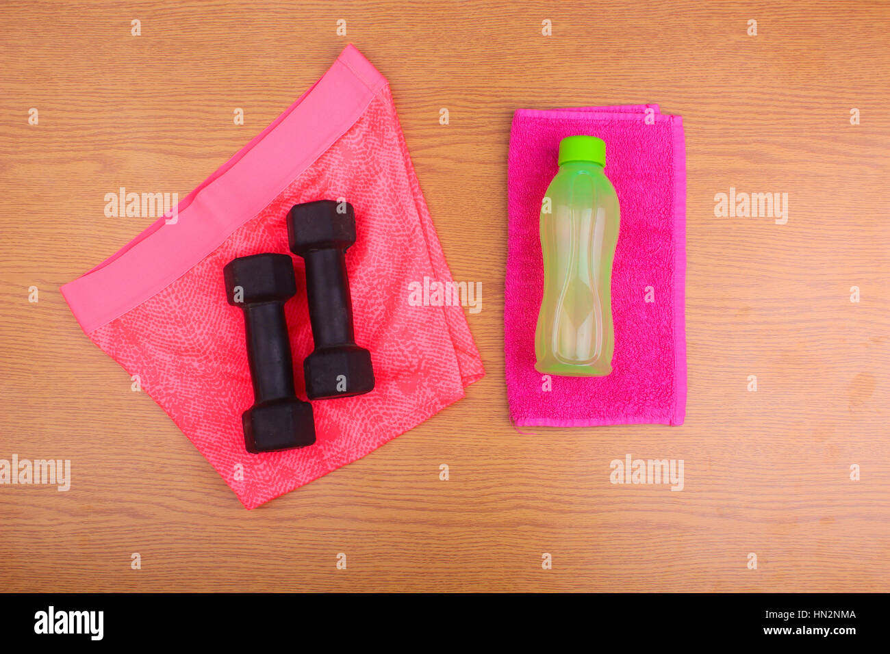 Gym Gear, gym clothes and sports wear kit for working out Stock Photo