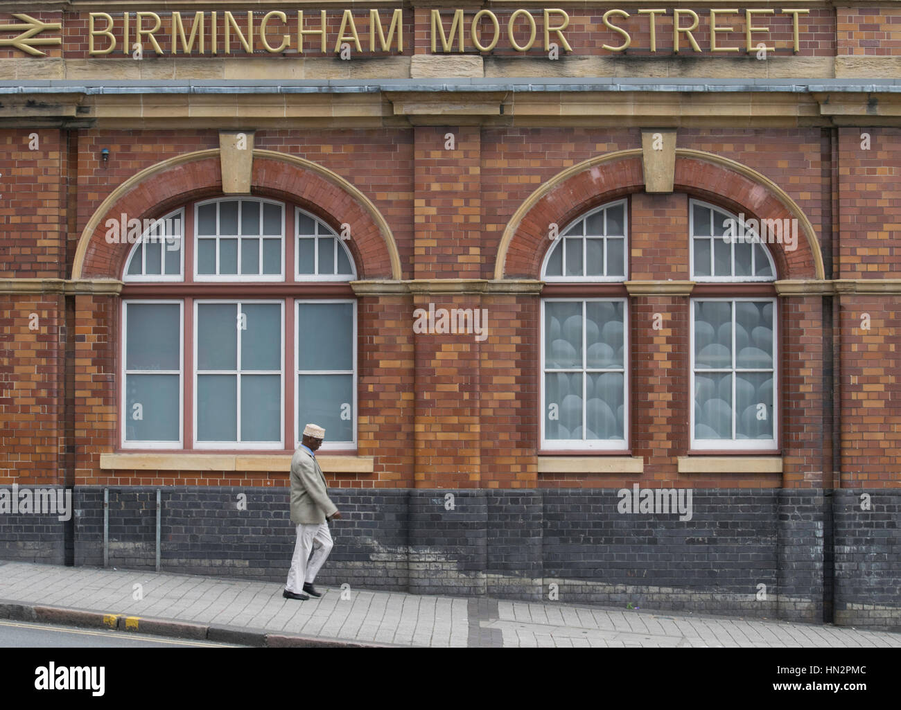 Moslem outside Birmingham Moor Street Stock Photo