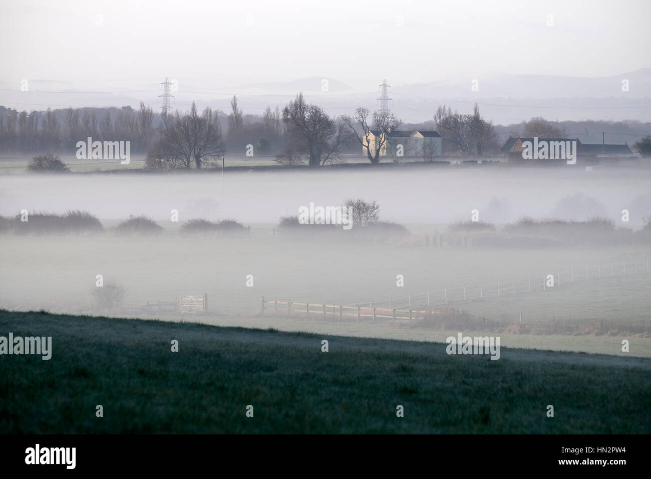 Countryside fog Stock Photo