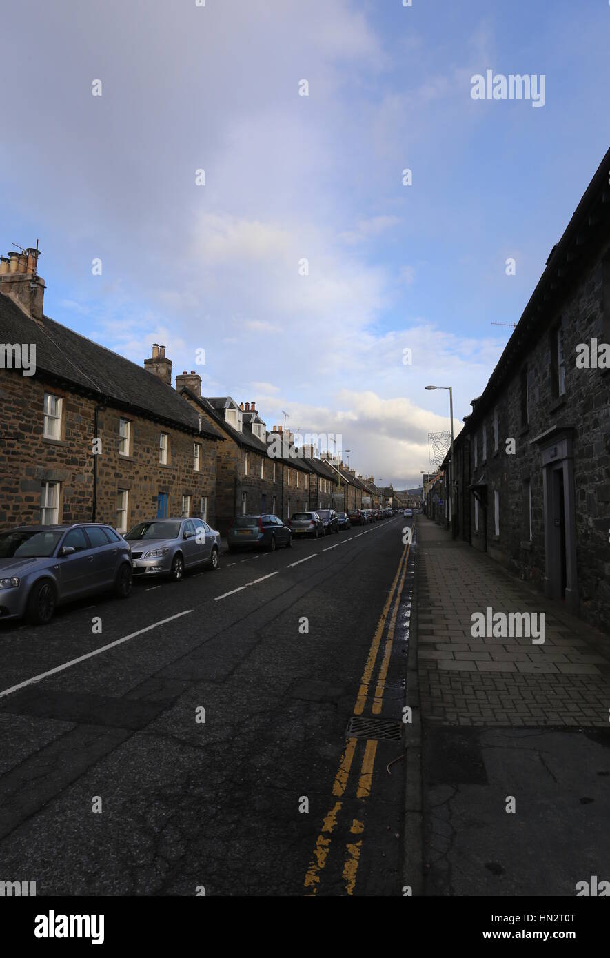 Aberfeldy street scene Scotland  February 2017 Stock Photo