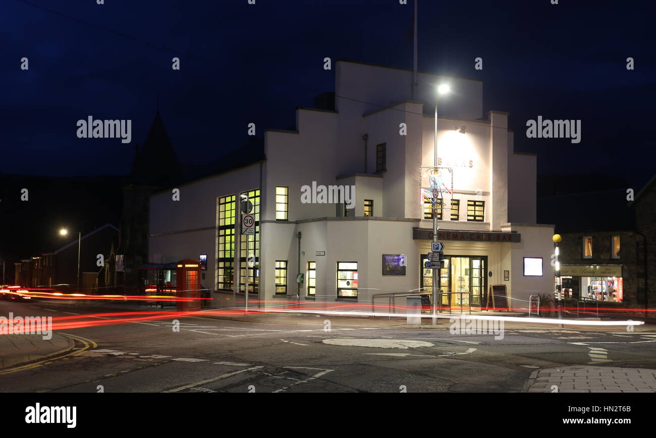 Birks cinema by night  Aberfeldy Perthshire Scotland February 2017 Stock Photo