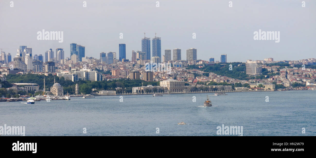 Skyscrapers and modern office buildings in Istanbul, Turkey. The ...