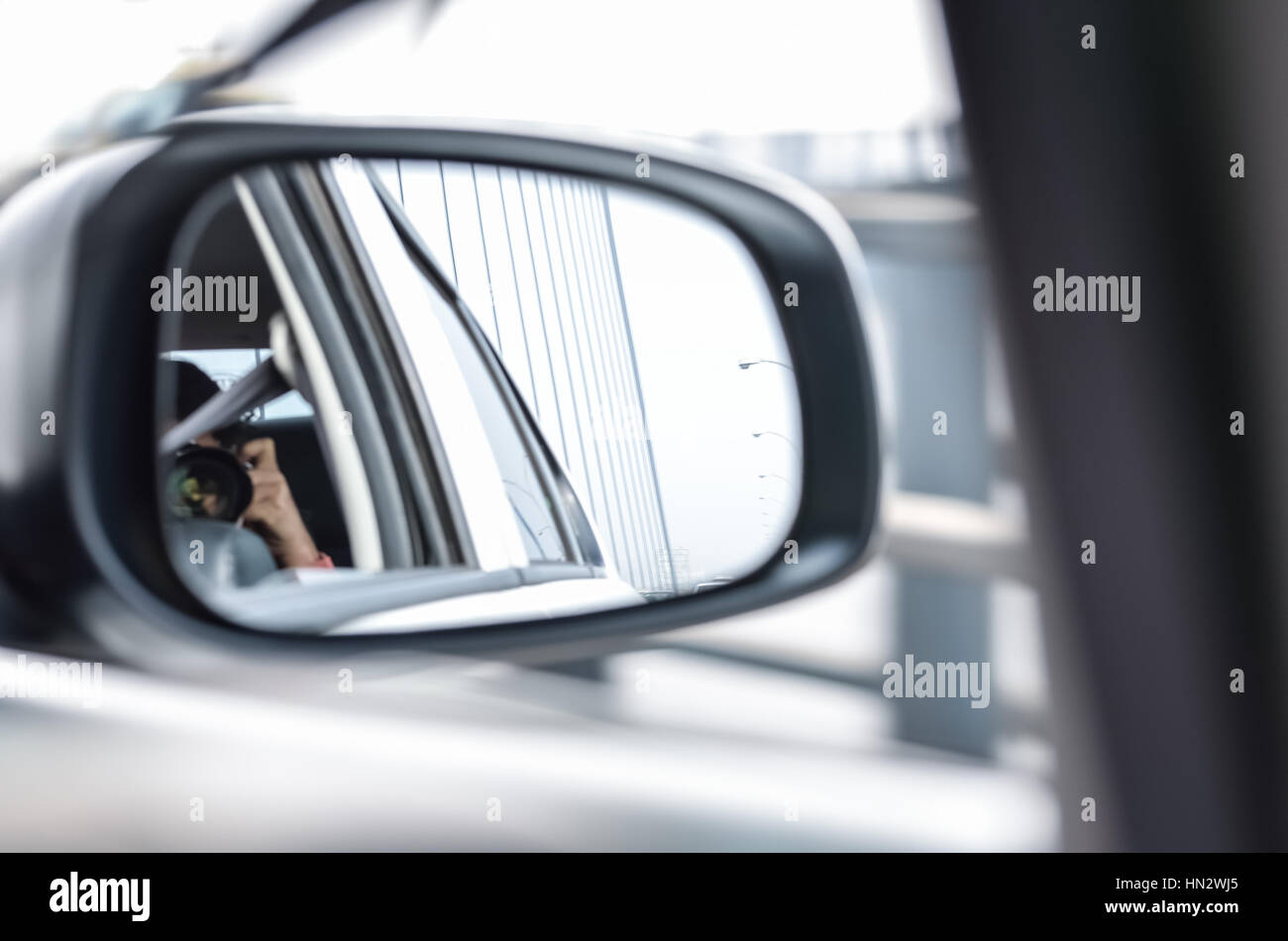 Rear view mirror Stock Photo Alamy