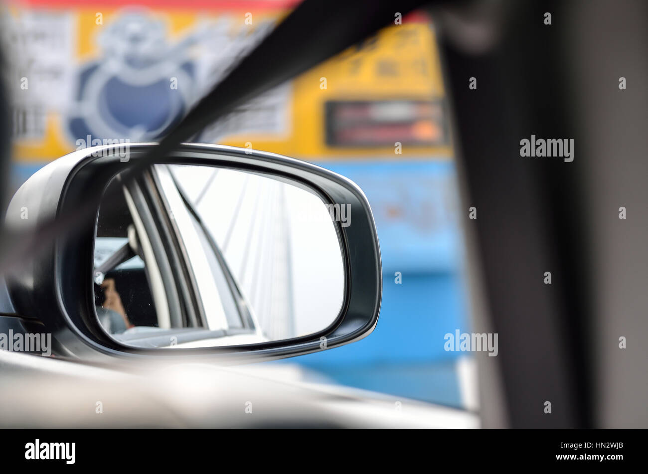 Rear view mirror Stock Photo Alamy