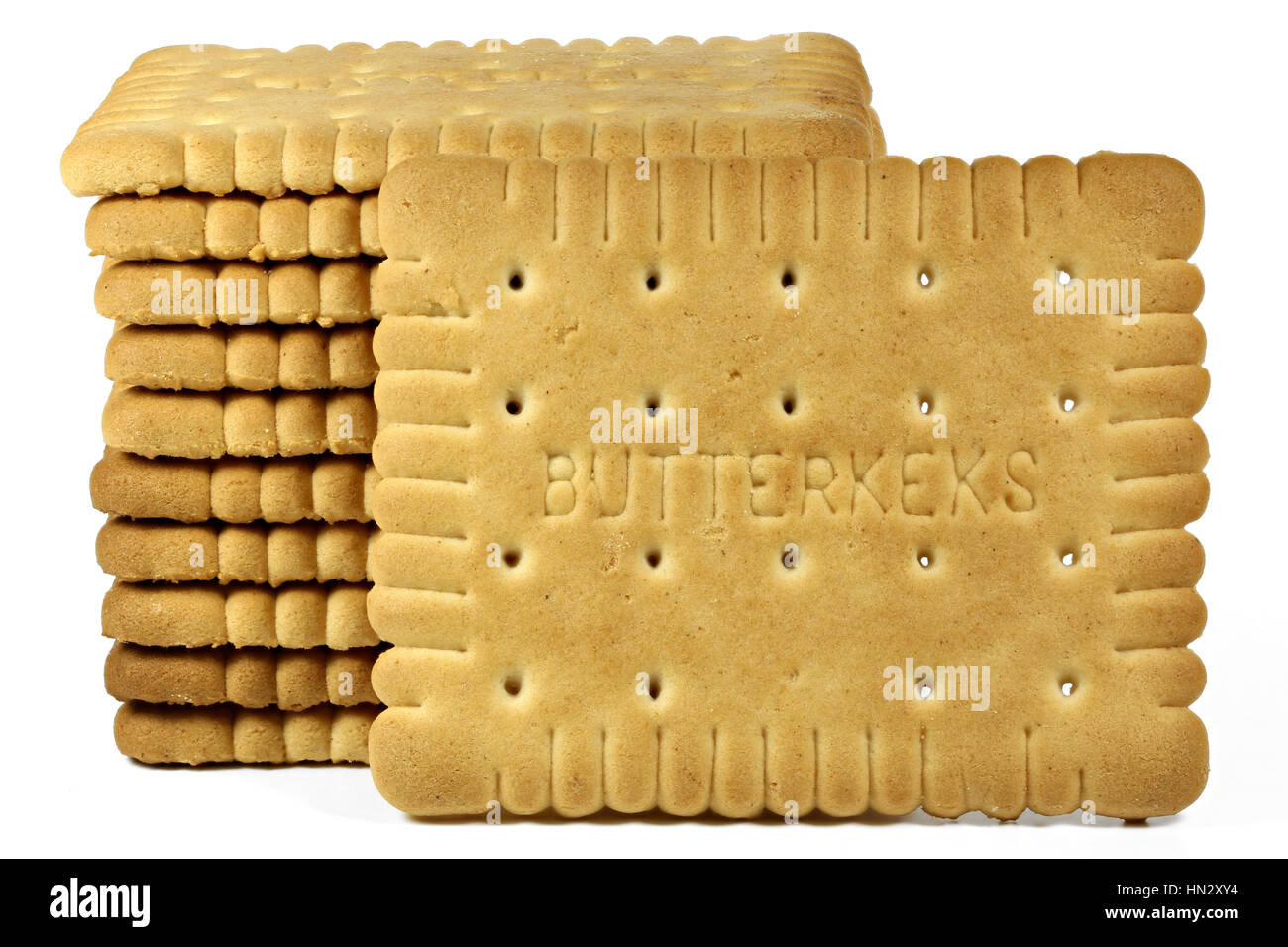 German butter biscuits isolated on white background Stock Photo Alamy